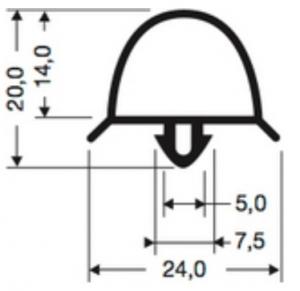 JOINT PVC A CLIPSER SANS AIMANT POUR MEUBLES FRIGOS JPC-014